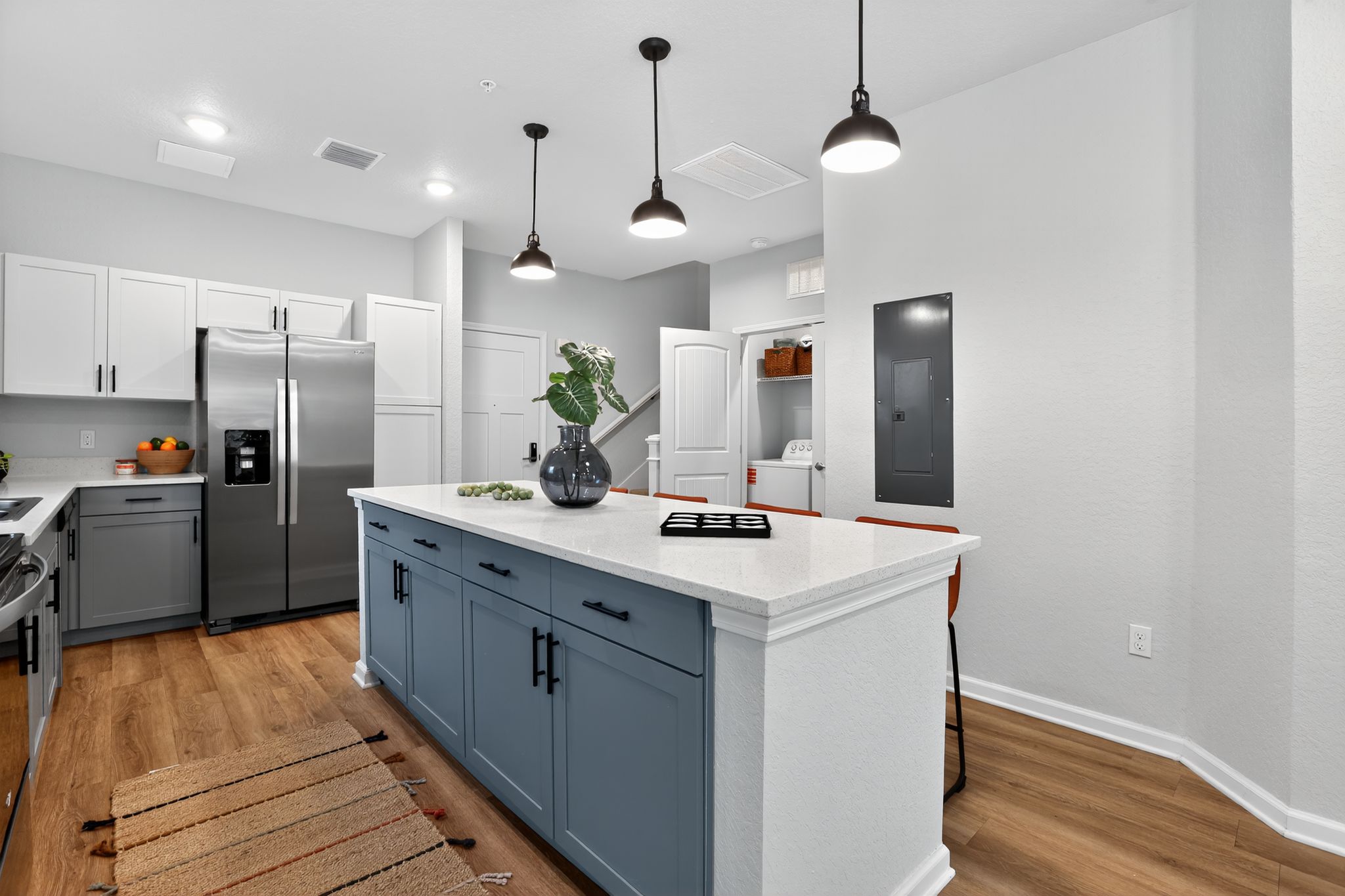 Modern kitchen with island and appliances